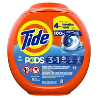 Tide PODS Laundry Detergent Pacs, Original Scent, Powerful 3-in-1 Clean in one Step, HE Compatible, 76CT