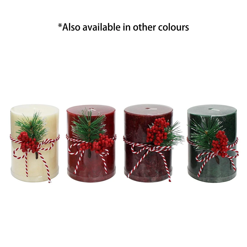 4" SUGARED CURRANT Pillar Candle