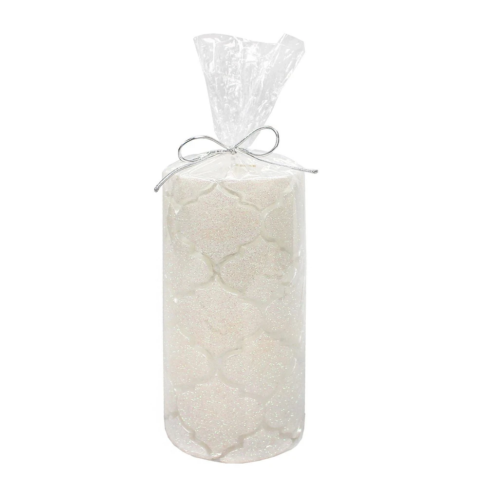 6" Glitter Pillar Candle