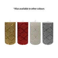 6" Glitter Pillar Candle