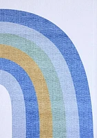 Rug Branch Soft Steps Playtime Rainbow Soft Area Rug, Light Blue Ivory - Boys & Girls in Playroom, Nursery, Bedroom