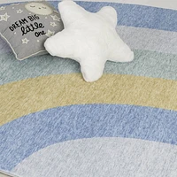 Rug Branch Soft Steps Playtime Rainbow Soft Area Rug, Light Blue Ivory - Boys & Girls in Playroom, Nursery, Bedroom