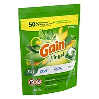 Gain flings Laundry Detergent Soap Pacs, HE Compatible, Long Lasting Scent, Original Scent, 31CT