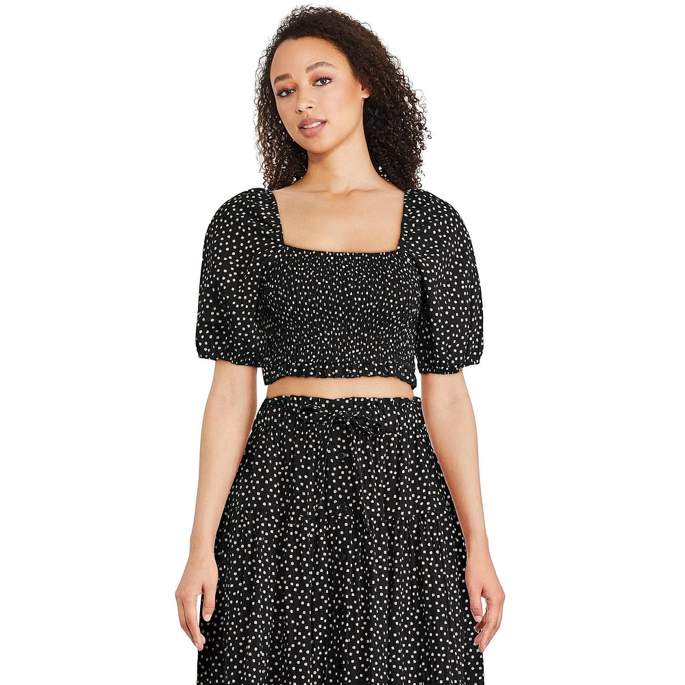 George Women's Smocked Bodice Top, Sizes XS-XXL