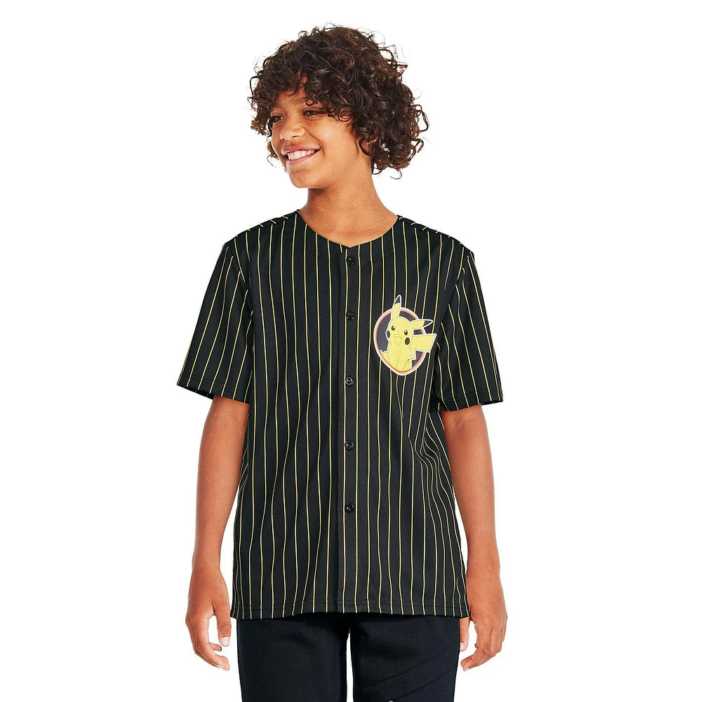 Pokemon Boys' Pikachu Baseball Shirt, Sizes XS-XL