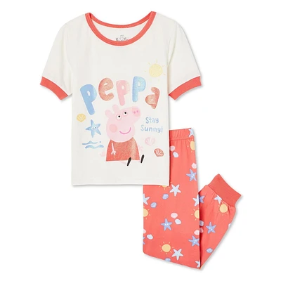 Pyjama 2 pièces Peppa Pig pour petites filles Tailles 2T-5T