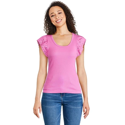 T-shirt à manches évasées George pour femmes Tailles TP–TTG