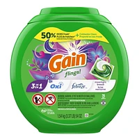 Gain flings Laundry Detergent Soap Pacs, HE Compatible, Long Lasting Scent, Moonlight Breeze, 76CT