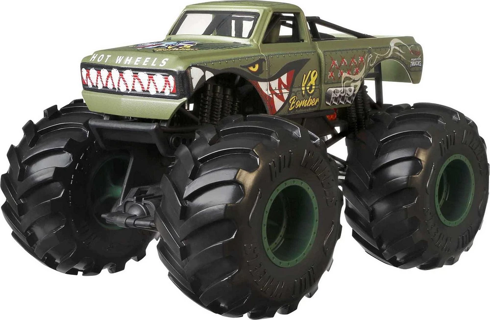 Hot Wheels Monster Trucks 1:24 Scale Die-cast V8 Bomber Green