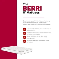 Primo International Berri 8” Hybrid Gel Foam Pocket Coil Mattress