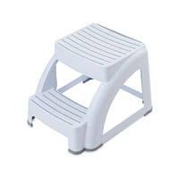 Mistral® Ultra-Safe 2-Step Stool White, Capacity 300 lbs / 136 kg