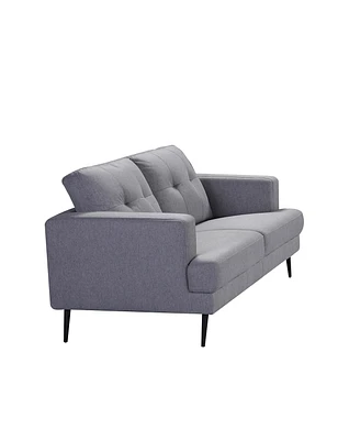 Topline Home Furnishings Loveseat in Grey Fabric