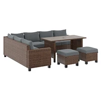 Better Homes & Gardens Brookbury 5-Piece Patio Outdoor Sectional Set, Handwoven wicker