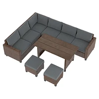 Better Homes & Gardens Brookbury 5-Piece Patio Outdoor Sectional Set, Handwoven wicker