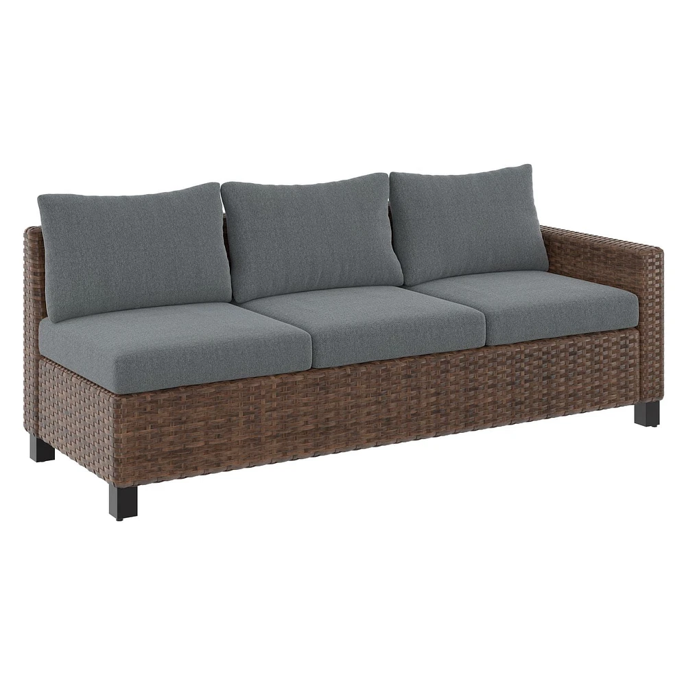 Better Homes & Gardens Brookbury 5-Piece Patio Outdoor Sectional Set, Handwoven wicker
