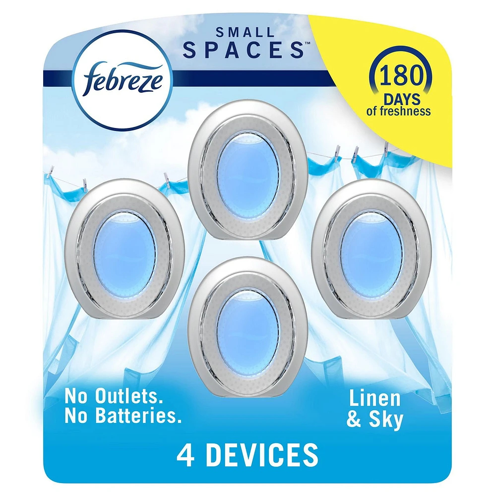 Febreze Small Spaces Air Freshener, Odor-Fighting, Linen & Sky Scent