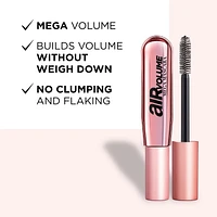 L'Oréal Paris Air Volume Mega Mascara, Volume Without Lash Weighdown, Washable Blackest Black, Volume Without Weighdown