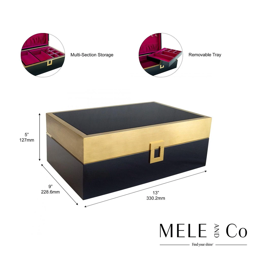 Mele and Co Madison Burke London Lacquer Jewelry Box in Black