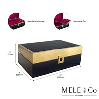 Mele and Co Madison Burke London Lacquer Jewelry Box in Black