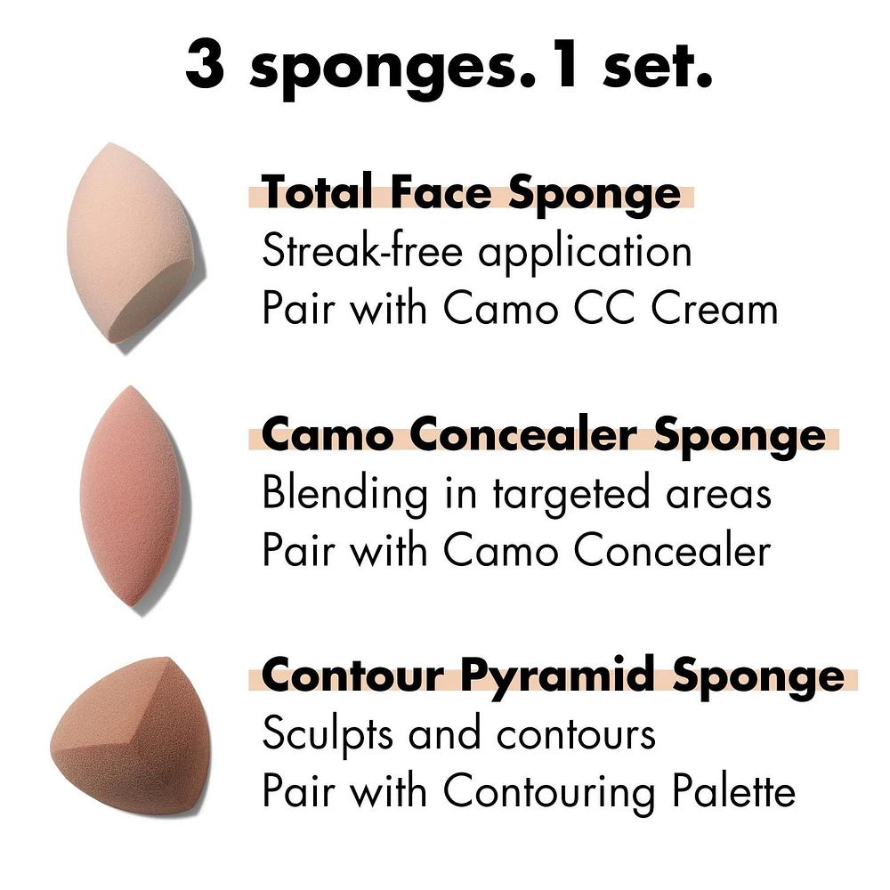 e.l.f. Cosmetics Lot D'eponges total Trousse de 3 éponges