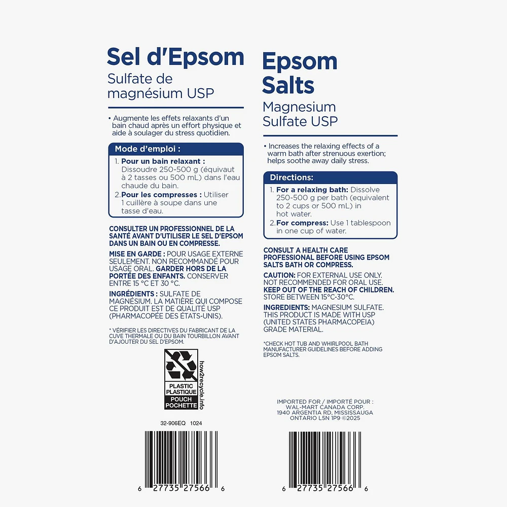 Equate Epsom Salts Magnesium Sulfate USP, 1.8 kg