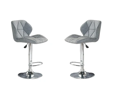 Heavenly Collection Grey Fabric Adjustable Stool