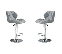 Heavenly Collection Grey Fabric Adjustable Stool