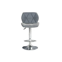 Heavenly Collection Grey Fabric Adjustable Stool