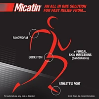 MicatinMD Crème à 2 % Miconzole nitrate USP pour le pied d'athlète, 30 g La guérison du pied d'athlète, des démangeaison