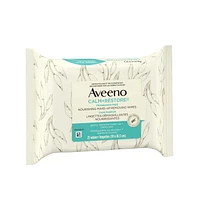 Aveeno Calm + Restore Nourishing Make-Up Removing Wipes - Eye Makeup Remover, Sensitive Skin Care - Frangrance Free, 25 Count