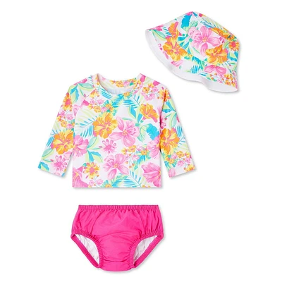 George Baby Girls' Swim Diaper 3-Piece Set