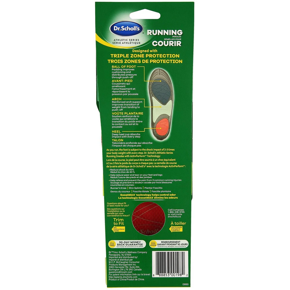 Dr. Scholl's® Run Active Comfort Insoles, Women's, Trim to Fit Inserts, 1 pair