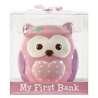 Stepping Stones Ceramic Coin Bank- Pink Owl