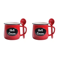 Holiday Time Hot Cocoa Mug with Spoon Set, 4-Peice