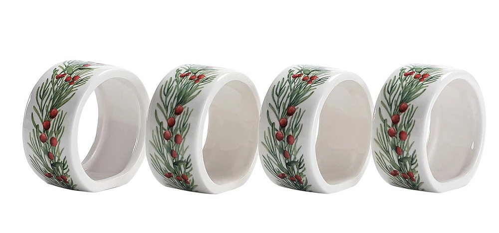 Holiday Time 4-Peiece Napkin Ring Set