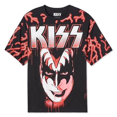 T-shirt avec épaules tombantes Kiss pour hommes