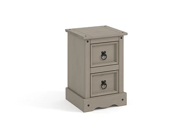 Solid Wood 2 Drawer Nightstand by Gateway Creations Inc. in a soft grey finish.