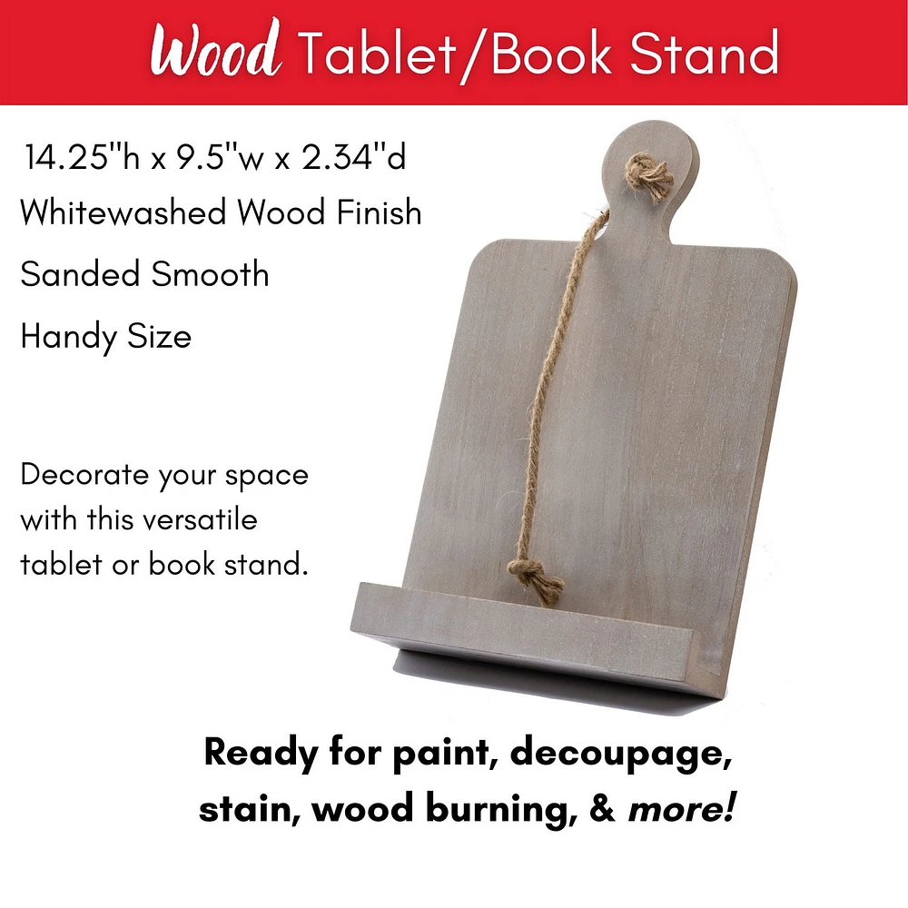 Plaid Book or Tablet Wood Stand, Wood book stand