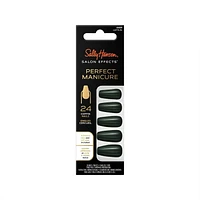 Sally Hansen - Salon Effects® Perfect Manicure™ ongles à coller modèle ballerine - inclut 24 faux ongles premium , une lime à ongles, un bâtonnet en bois, un tampon de préparation, des languettes adhésives et de la colle à ongles. Ongles prêts à porter premium