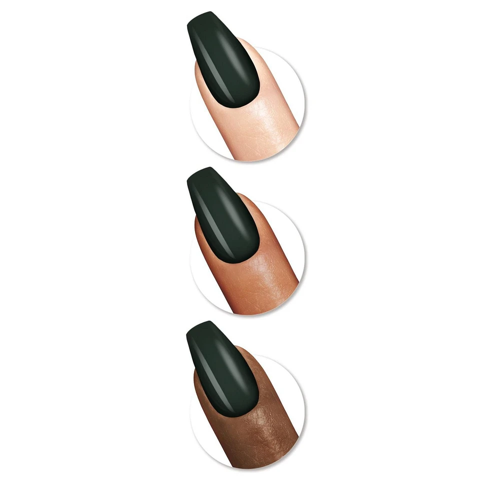 Sally Hansen - Salon Effects® Perfect Manicure™ ongles à coller modèle ballerine - inclut 24 faux ongles premium , une lime à ongles, un bâtonnet en bois, un tampon de préparation, des languettes adhésives et de la colle à ongles. Ongles prêts à porter premium