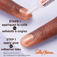 Sally Hansen - Salon Effects® Perfect Manicure™ ongles à coller modèle ballerine - inclut 24 faux ongles premium , une lime à ongles, un bâtonnet en bois, un tampon de préparation, des languettes adhésives et de la colle à ongles. Ongles prêts à porter premium