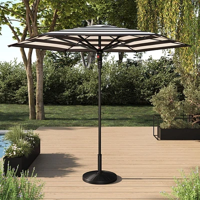 Parasol de marché rond à bouton poussoir pour patio de 2,3 m HOMETRENDS