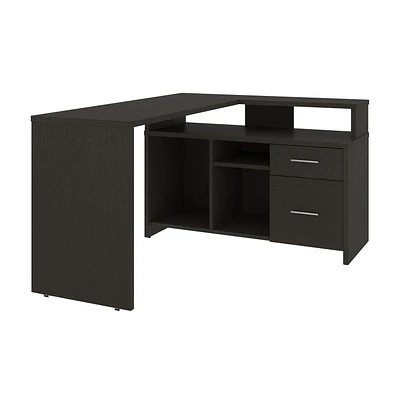 Bestar Equinox 57W L-Shaped Desk in deep grey