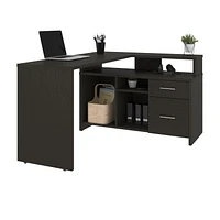 Bestar Equinox 57W L-Shaped Desk in deep grey