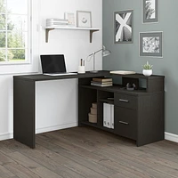 Bestar Equinox 57W L-Shaped Desk in deep grey