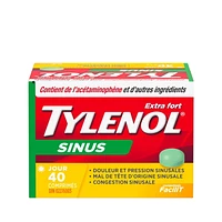 Tylenol Extra fort, Sinus, Jour, soulage la congestion des sinus et autres symptômes sinusaux 40 comprimés