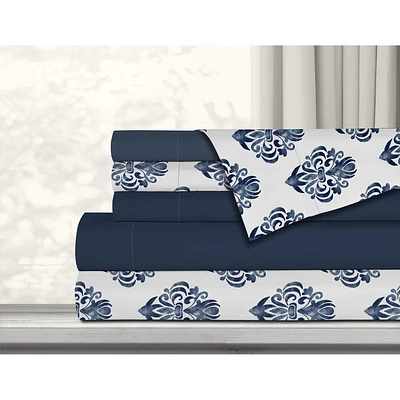 Safdie & Co. Premium Ultra Soft Bedding Antibacterial Sheet Set 6PC Double Navy