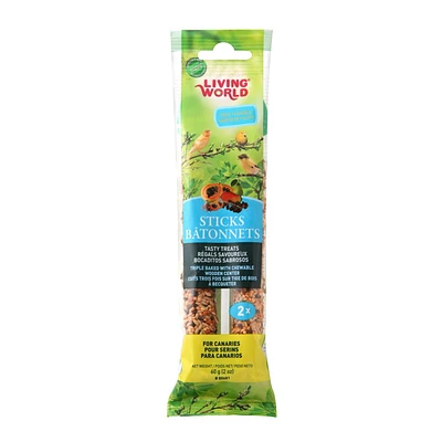 Bâtonnets Living World pour serins saveur de fruits 60 g (2 fois)