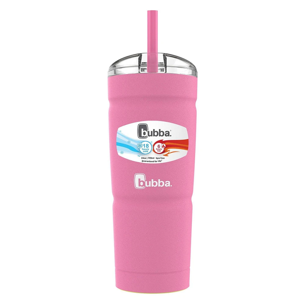 bubba Envy S Stainless Steel Tumbler with Straw, 24 oz (709 ml), Azalea