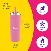 bubba Envy S Stainless Steel Tumbler with Straw, 24 oz (709 ml), Azalea